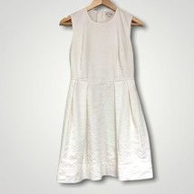 GAP Linen Blend Fit &amp; Flare Ivory Off White Sleeveless Spring Dress Minimalist - £18.99 GBP