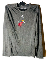 Adidas Herren Miami Heat Pre-game Team Logo Langarm T-Shirt Klein Dunkelgrau - £19.94 GBP