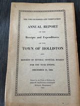 Town of Holliston MA 231st Annual Report December 31 1954 - $14.50