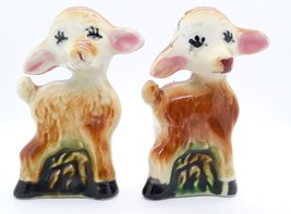 Fawns Baby Deers Porcelain Salt Pepper Japan 2 3/4&quot; - £7.98 GBP