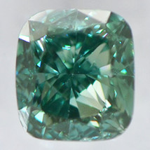 Cushion Shape Diamond Fancy Green Blue 0.56 Carat Enhanced SI1 IGI Certificate - £498.44 GBP