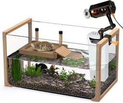 Turtle Aquarium Kit - New 2024 - Aquatic Turtle Tank With Filter And Light + Tur - £60.78 GBP