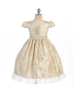 Gorgeous Champagne Ivory Brocade Pageant Flower Girl Dress Crayon Kids USA - £45.66 GBP