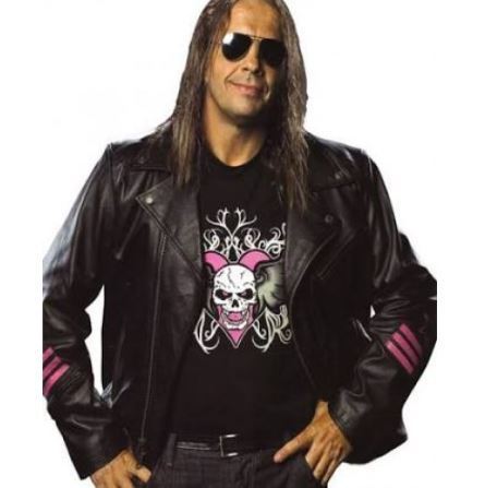 HANDMADE FASHION DESIGN LEGEND BRET THE HART HITMAN LEATHER JACKET 2019
