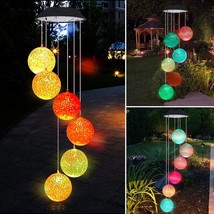 Crystal Ball Solar Wind Chimes Colors Changing Lights Best Gifts for Mom Grandma - £19.40 GBP