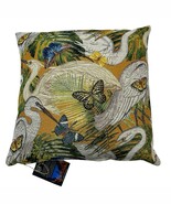 Hines Of Oxford Tapestry Throw Pillow Jungle Birds British White Velvet ... - $743.70 MXN