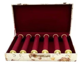 6 Rods Rectangular Velvet Wooden Bangle Box Set Girls And Women Organize... - £51.16 GBP