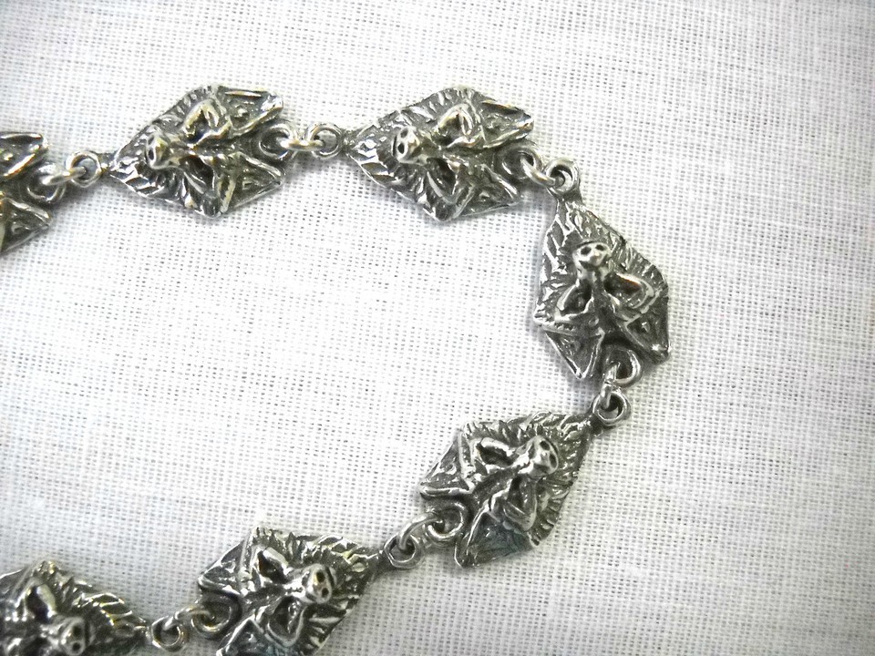 WOLF HEAD LINK PEWTER BRACELET 10 WOLF CHARMS 8 INCH CUSTOM WOLVES WILDLIFE Item image 2