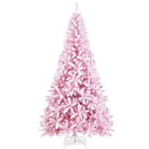 7.5 Feet Flocked Christmas Tree - Color: Pink - Size: 7.5 ft - $218.29