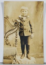 RPPC Young Boy Edwardian Era Big Bow Hagerstown Md Family Est Postcard K2 - £11.95 GBP