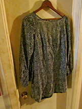 LAUNDRY by SHELLI SEGAL Size 4 Top BLACK SILVER METALLIC LS LACE BACK $2... - $40.00