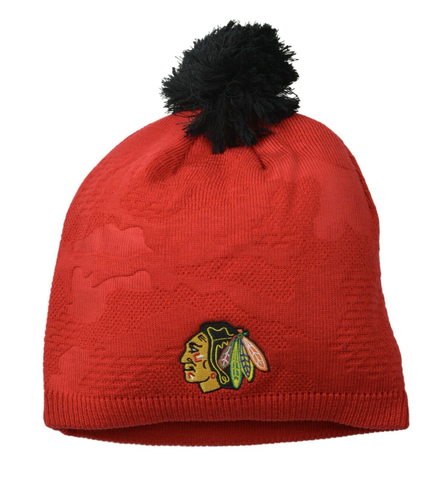 Chicago Blackhawks Women's NHL Pro Team Locker Room Knit Beanie Pom Winter Hat