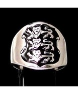 Sterling silver English Flag ring Three Lions coat of arms England with ... - $80.00