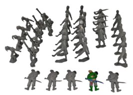 Louis Marx 1963 Gray Army Men Toy Soldiers - £35.30 GBP