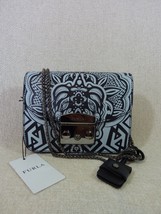 NWT FURLA Black/Light Gray Printed Leather Mini Metropolis Cross Body Ba... - £318.14 GBP