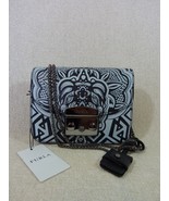 NWT FURLA Black/Light Gray Printed Leather Mini Metropolis Cross Body Ba... - $398.00
