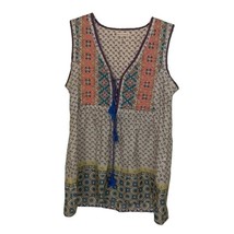 House of Harlow Floral Boho Sleeveless Quilted Festival Top Blouse Women... - $25.00