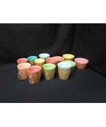 Lot 13 Mid Century Modern 1950’s Woven Burlap Cups &amp; Bowls Raffiaware Di... - $37.39