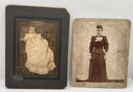 Cabinet Card young woman and baby card one signed on back 1898 4 By 5 Inches Est - £11.28 GBP