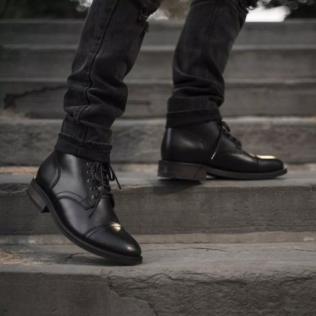 Handmade men leather boots, Men black ankle boots, Men fashion style bla... - $159.99