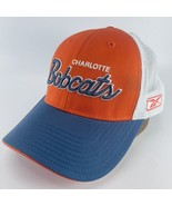 Charlotte Bobcats Reebok Script Spell Out Orange Blue Strapback Cap Hat ... - £84.46 GBP