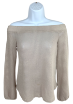 Women&#39;s Off the Shoulder Top Blouse Loose Long Sleeve Beige Casual Shirt... - €16,61 EUR