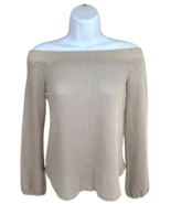 Women&#39;s Off the Shoulder Top Blouse Loose Long Sleeve Beige Casual Shirt... - €16,61 EUR