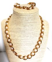Vintage gold color  and Pearl 18&quot; Necklace and 7&quot; Matching Bracelet - £22.32 GBP