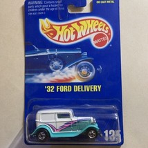 Hot Wheels 32 Ford Delivery 1992 Collector #135 White Turquoise Die Cast - $7.81