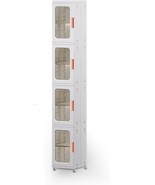 Narrow Storage Cabinet With Doors And Shelves Tall Skinny Bathroom, White - $103.97