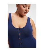 Good American Good Touch Button-Up Bodysuit in Blue Rinse 6 / 3X NEW - $960.32 MXN