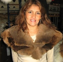 Brown Alpaca fur stola, neck warmer, shawl - £150.74 GBP