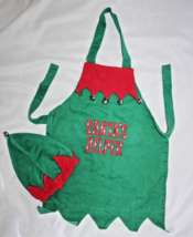 Old Navy Kids&#39; Elf Apron &amp; Hat w/Bells, Embroidered SANTA HELPER One Size - $10.39