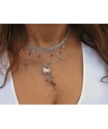 Alpaca silver necklace, jewelry with a river stone  - £13.18 GBP