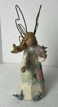 Ganz 8” Wire Winged Resin Angel Feeding Birds Figure Statue Figurine - $14.87