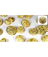Set of Die Cast Metal Blazer Buttons A109E Gold Colour Set 3L/7S ø20mm, ... - £14.08 GBP