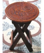 Occasional Bench, massive Mahogany wood Cow leather - $116.00