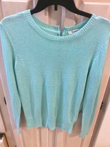 FOREVER 21 WOMENS AQUA SWEATER with ZIPPER - 86% RAYON - SIZE MED - FREE... - $21.79