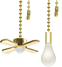 Ceiling Fan Pull Chain Ornaments Extension Chains with Decorative Light Bulb and - £10.07 GBP