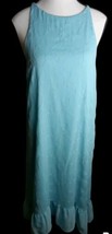  Lauren Ralph Lauren Dress Size 14 Black Label Ruffle Hem Lined Blue $ 1... - $34.65