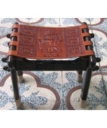 Wood chair,massive mahogany wood and leather - £99.55 GBP