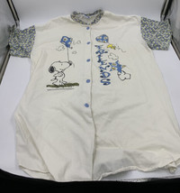 Vintage Flirts Snoopy Woodstock Friends Nightgown Sleep Shirt O/S Floral GUC  - £6.80 GBP