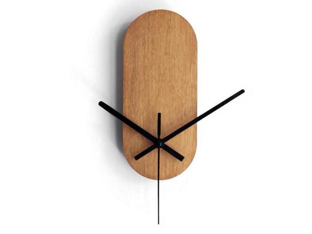 Compact Oak Wooden Silent Wall Clock, Minimalist No-Ticking Round Design... - $24.00