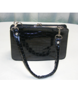 Vintage Faux Crocodile Black Purse Handbag Jordan Accessories NYC - €25,32 EUR