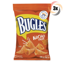 3x Bags Bugles Nacho Cheese Flavor Crispy Naturally Flavored Corn Chips 3oz - £12.28 GBP