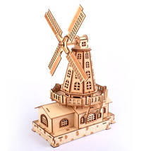 3D Wooden Puzzle Dutch Windmill Miniature Construction Kit  - £31.01 GBP