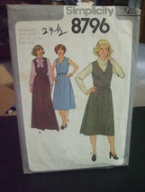 Simplicity 8796 Misses Jumper or Dress &amp; Blouse Pattern - Size 22 1/2 to... - $11.32