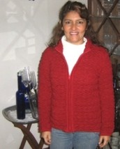Red jacket made of alpacawool, outerwear  - $98.00