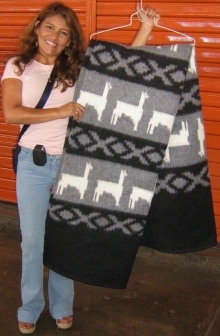 Gray blanket, coverlet made of alpacawool, Twin Size  - $165.00