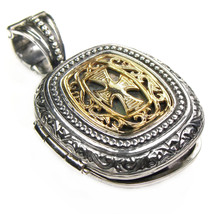 Gerochristo 3350 - Gold &amp; Silver - Medieval-Byzantine Locket Pendant wit... - $790.00